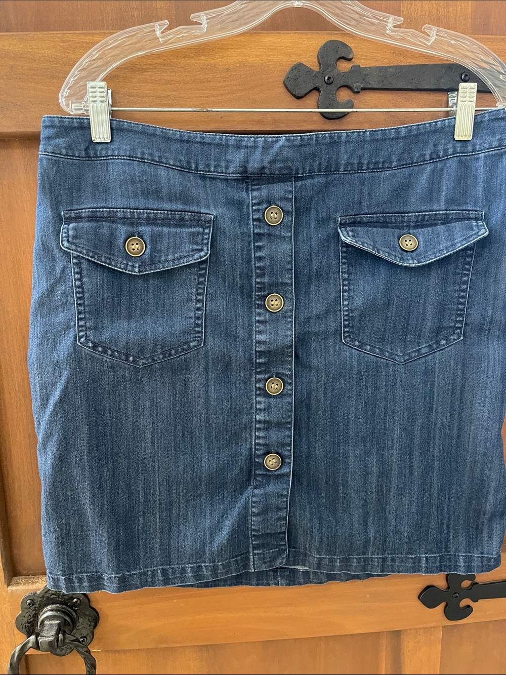 Bianca Nygard Women’s Dark Blue Denim Button-Front Skirt